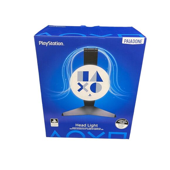 Playstation Headphone Stand Gaming Accessories Logo LED Video Gamer Holder Blue - Picture 2 of 7